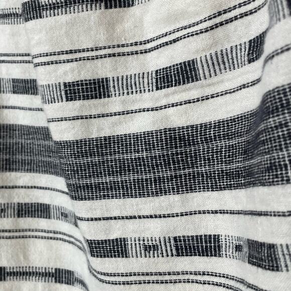 Ace & Jig  Black & White cotton linen mini dress pockets Twee buttons bateau - Picture 7 of 12